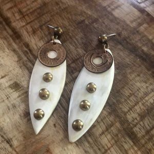 Ashley Pittman horn and brass earring